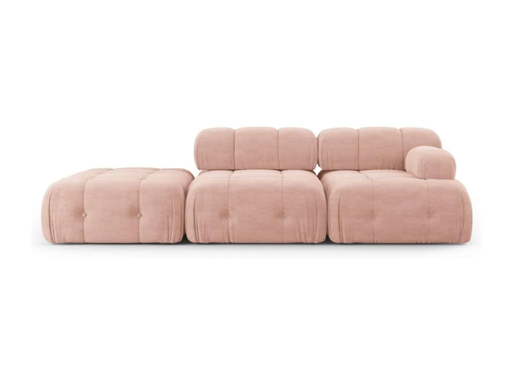Sofá modular izquierdo Nidovia 3 plazas en tejido estructural rosa 288x96x71 cm. uwz3746610
