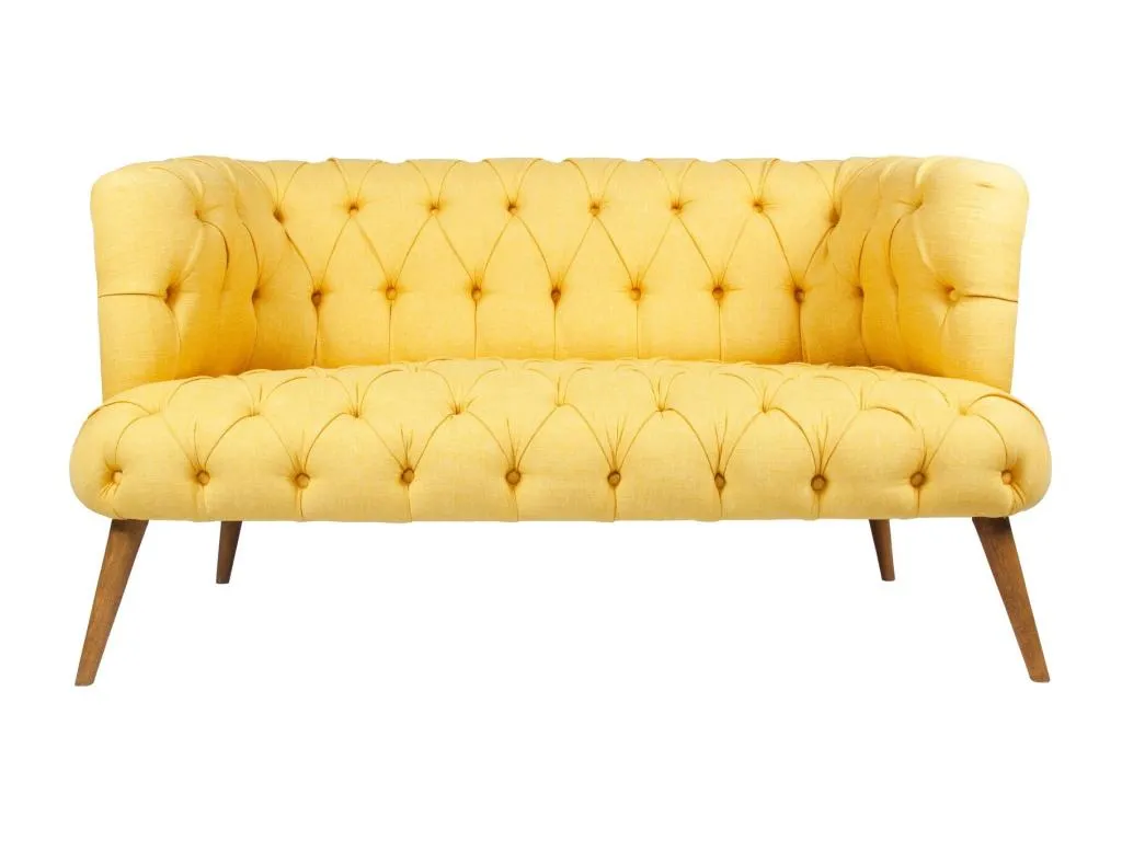 Sofá Nidovia amarillo 140x75x76 cm tapizado con patas de madera. lbx2129437