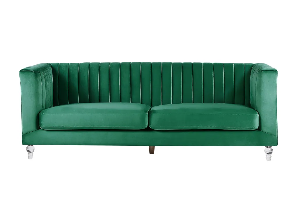 Sofá de terciopelo verde Nidovia. vfy145993