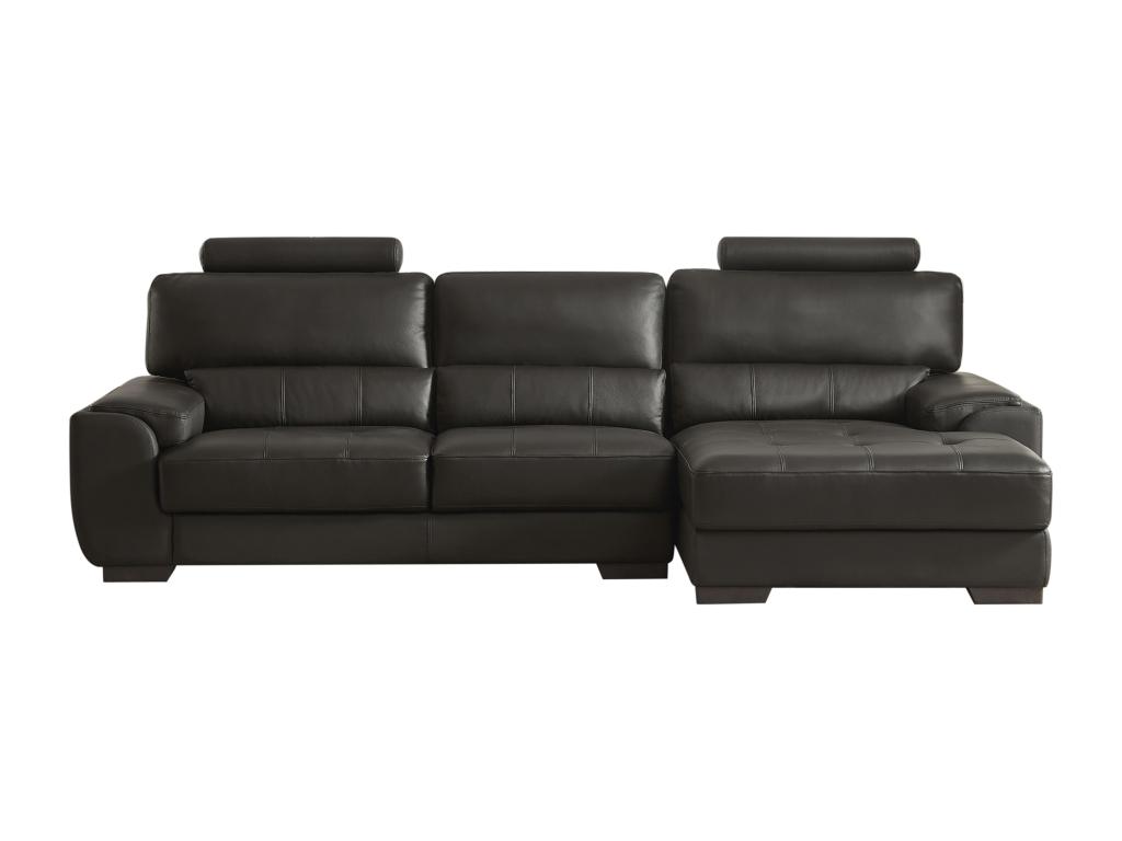 Sofá rinconero de piel METROPOLITAN II - Negro - Ángulo derecho