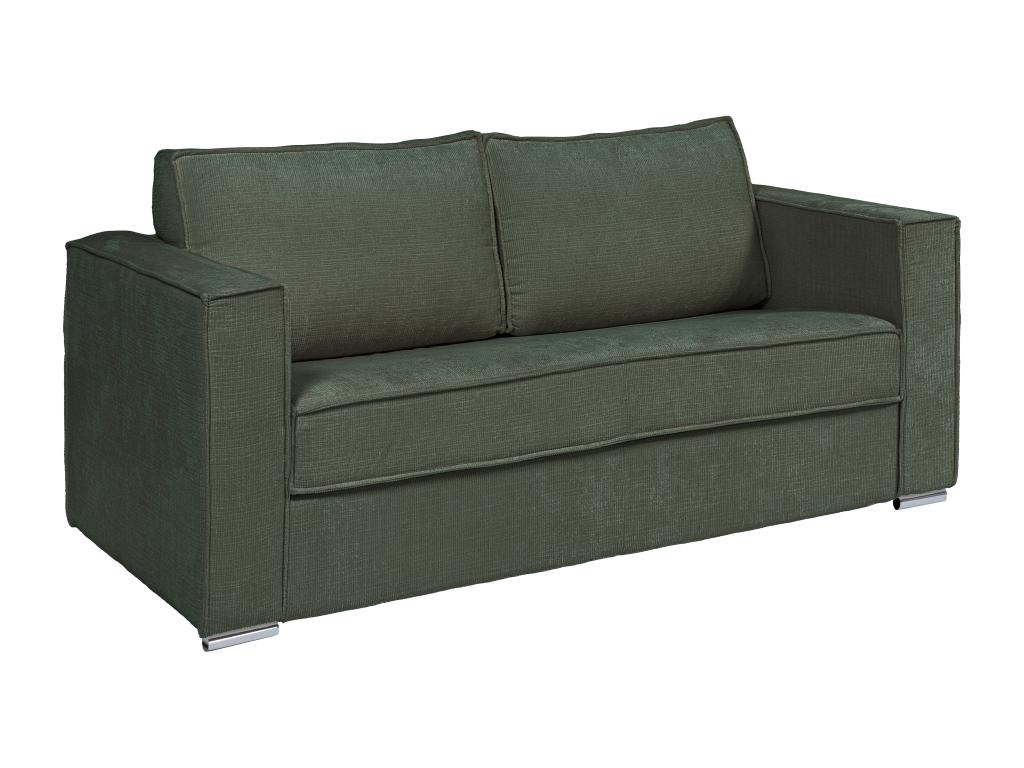 Sofá cama verde de 4 plazas de apertura rápida de Joliven texturizada- Cama de 160 cm- Colchón de 18 cm